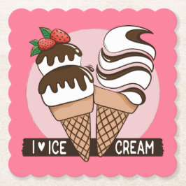 カスタムカラーアイスクリームラバー紙コースター ペーパーコースター
