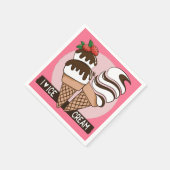 カスタムカラーアイスクリームラバー紙ナプキン スタンダードカクテルナプキン (角)