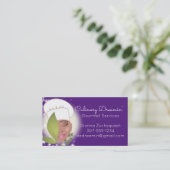 カスタムカラーアフリカ系アメリカ人女性シェフケータリング 名刺 (スタンド正面)