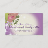 カスタムカラーアフリカ系アメリカ人女性シェフケータリング 名刺 (裏面)