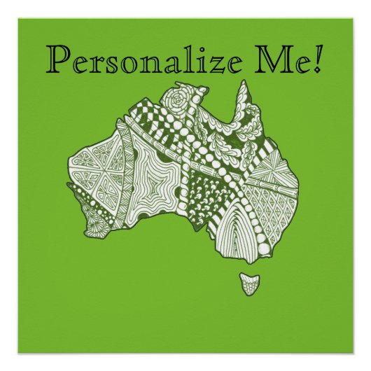 カスタムカラーオーストラリア地図 ポスター (正面)