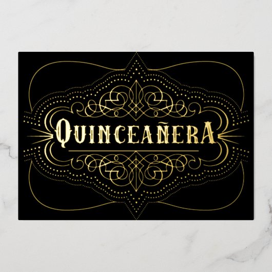 カスタムカラーキンセアニラサウスウエスト金ゴールド 箔招待状 (正面)