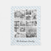 カスタムカラーギンガム14フォトコラージュ男の赤ちゃん フリースブランケット (正面)