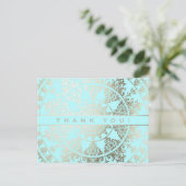 カスタムカラーサンキューポストカードゴールドフォイル ポストカード (スタンド正面)