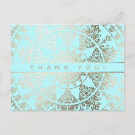 カスタムカラーサンキューポストカードゴールドフォイル ポストカード