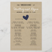 カスタムカラーシンプルハート結婚式 プログラム (正面)