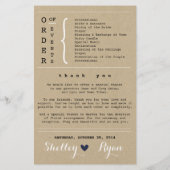 カスタムカラーシンプルハート結婚式 プログラム (裏面)