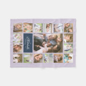 カスタムカラースクリエレガントプトファミリーフォトコラージュ フリースブランケット (正面(横))