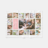 カスタムカラースクリエレガントプトファミリーフォトコラージュ フリースブランケット (正面(横))