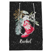 カスタムカラースクリプトエレガントストッキング ミディアムペーパーバッグ (裏面)