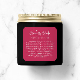 カスタムカラースクリプト ミニマリスト成分ラベル スクエアシール