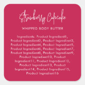 カスタムカラースクリプト ミニマリスト成分ラベル スクエアシール (正面)