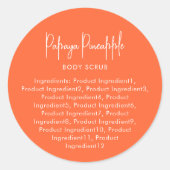 カスタムカラースクリプト ミニマリスト成分ラベル ラウンドシール (正面)