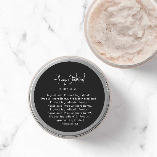 カスタムカラースクリプト ミニマリスト成分ラベル ラウンドシール