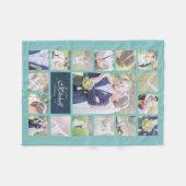 カスタムカラースクリプトMr&Msフォトコラージュ フリースブランケット (正面(横))