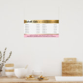 カスタムカラースタイリストサロンサービス価格表示 ポスター (キッチン)