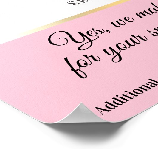 カスタムカラースタイリストサロンサービス価格表示 ポスター (角)