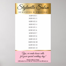 カスタムカラースタイリストサロンサービス価格表示 ポスター