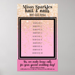 カスタムカラースタイリストサロンサービス価格表示 ポスター