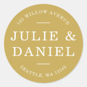 カスタムカラースタイリッシュ対モダン差出人住所 ラウンドシール (正面)