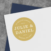 カスタムカラースタイリッシュ対モダン差出人住所 ラウンドシール