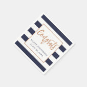 カスタムカラーストライプホイルフェイク卒業ナプキン スタンダードカクテルナプキン (角)