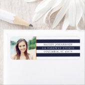 カスタムカラーストライプ差出人住所ラベル ラベル (インサイチュ)