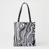 カスタムカラーズウェーブ白黒トートバッグ選択 トートバッグ (正面)