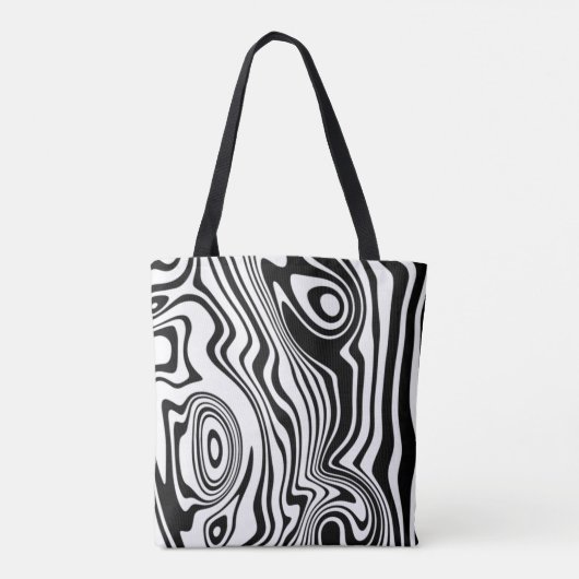 カスタムカラーズウェーブ白黒トートバッグ選択 トートバッグ (裏面)