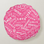 カスタムカラーズラウンドピローラブ文字マルチランガエル ラウンドクッション (裏面)