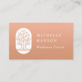 カスタムカラーツリーモダンヘルスウェルネスコーチ 名刺 (正面)