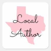 カスタムカラーテキサス州ローカル作家 スクエアシール (正面)