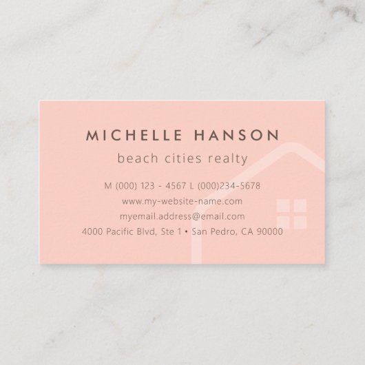 カスタムカラーハウスアイコン不動産仲介業者 名刺 (裏面)