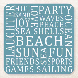 カスタムカラービーチハウスコースター スクエアペーパーコースター