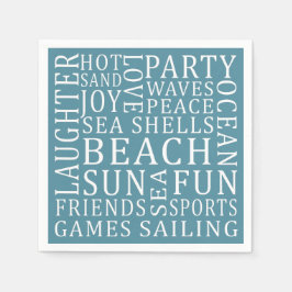 カスタムカラービーチハウス紙ナプキンス スタンダードカクテルナプキン