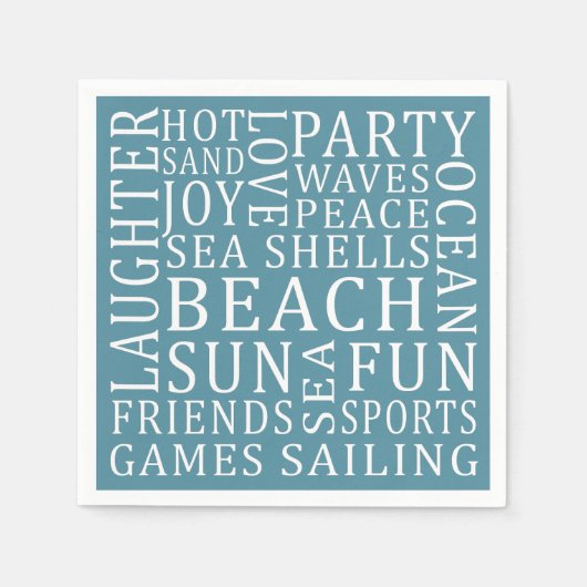 カスタムカラービーチハウス紙ナプキンス スタンダードカクテルナプキン (正面)