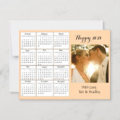 カスタムカラーファミリーポートレートミニ2021カレンダー マグネット招待状 (正面)