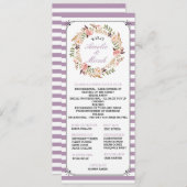 カスタムカラーフローラストライプの結婚式 プログラム (正面/裏面)