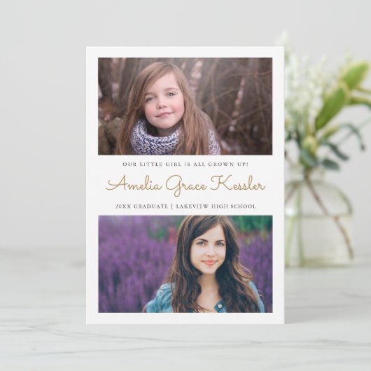 カスタムカラーフローラ卒業パーティー招待状 招待状 (スタンド正面)