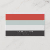 カスタムカラーブロック横ストライプ線モノグラム 名刺 (正面)