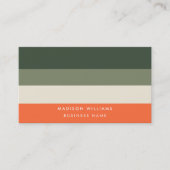 カスタムカラーブロック水平ストライプモノグラムバス 名刺 (正面)