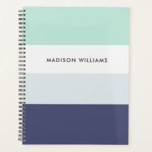 カスタムカラーブロック水平モノグラムプランナー