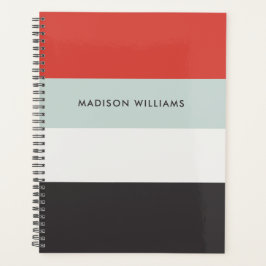 カスタムカラーブロック水平モノグラム プランナー手帳