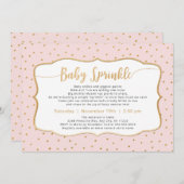 カスタムカラーベビーに金ゴールド紙吹雪 招待状 (正面/裏面)