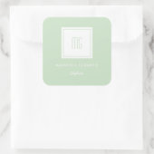 カスタムカラーホワイトモノグラムビジネスロゴシール スクエアシール (バッグ)