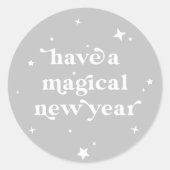 カスタムカラーマジカル新年+星 ラウンドシール (正面)