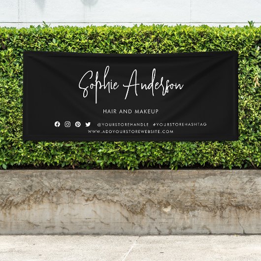 カスタムカラーモダンスクリプトソーシャルメディアマーケティング 横断幕