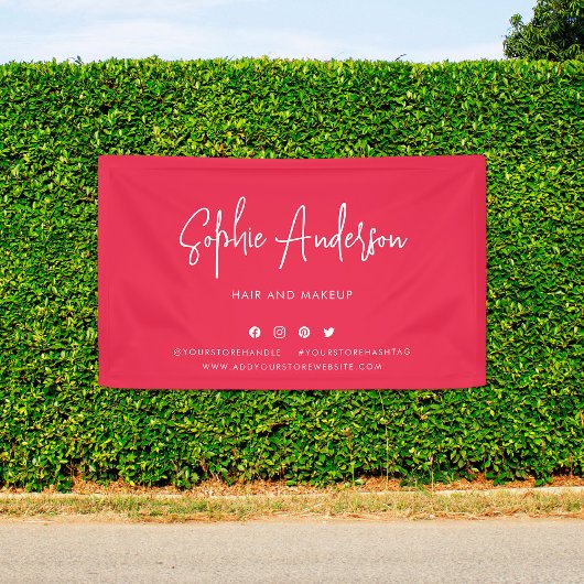 カスタムカラーモダンスクリプトソーシャルメディアマーケティング 横断幕