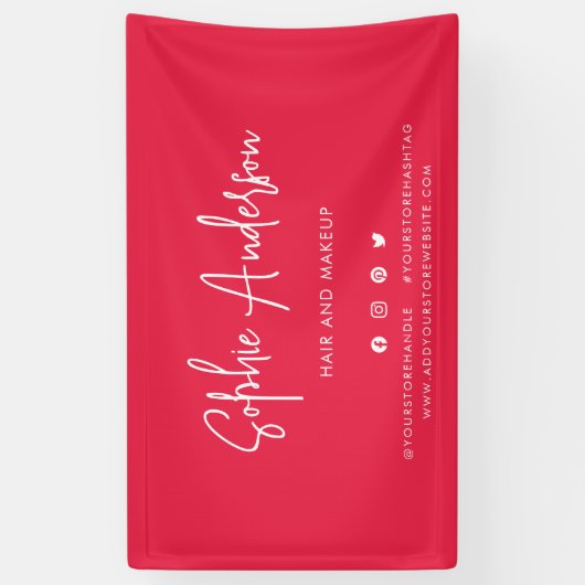 カスタムカラーモダンスクリプトソーシャルメディアマーケティング 横断幕 (縦)