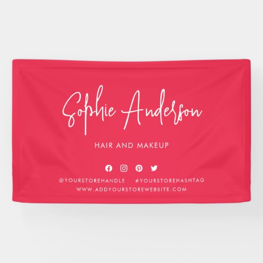 カスタムカラーモダンスクリプトソーシャルメディアマーケティング 横断幕 (横)